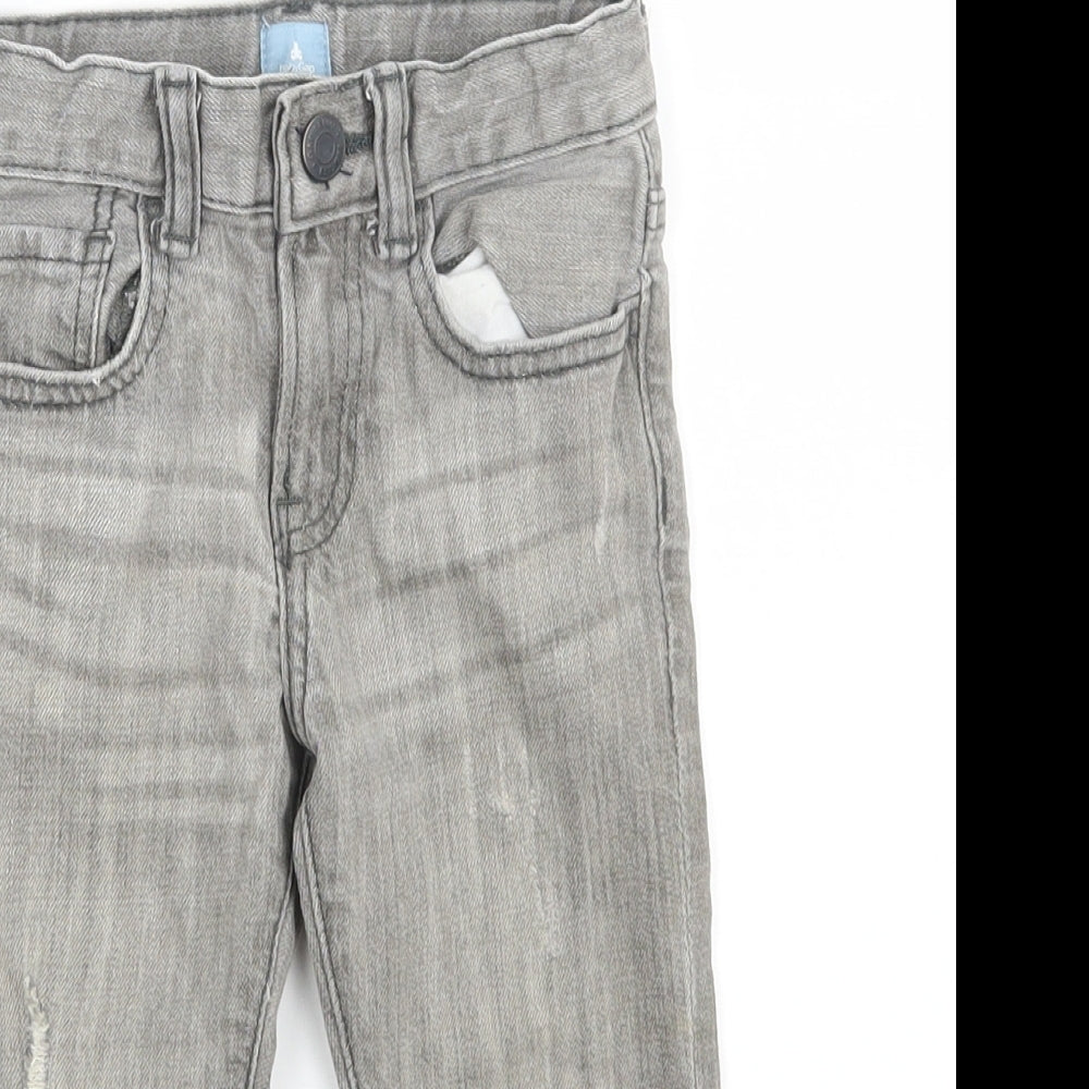 Gap Boys Grey  Cotton Cropped Jeans Size 24 Months  Zip - Distressed