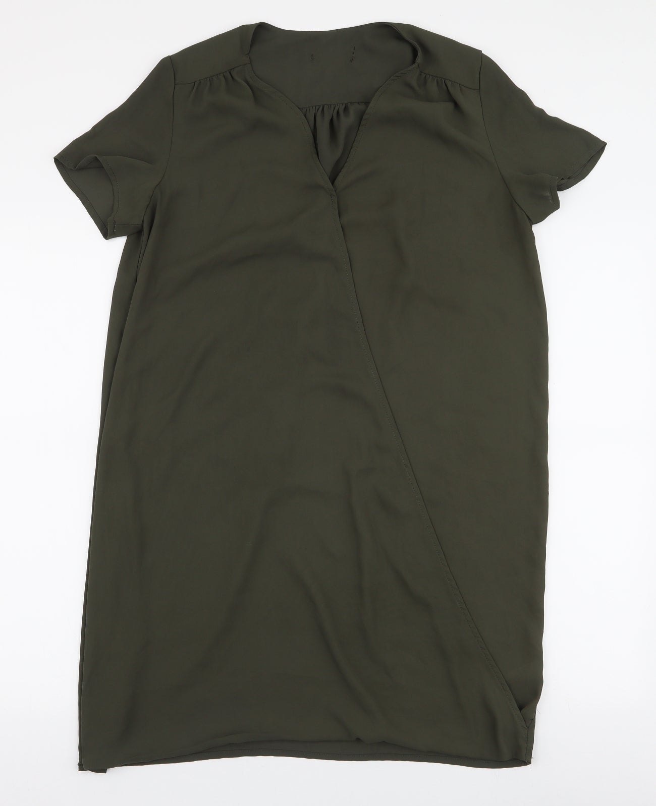 New Look Womens Green  Polyester A-Line  Size 8  V-Neck Pullover