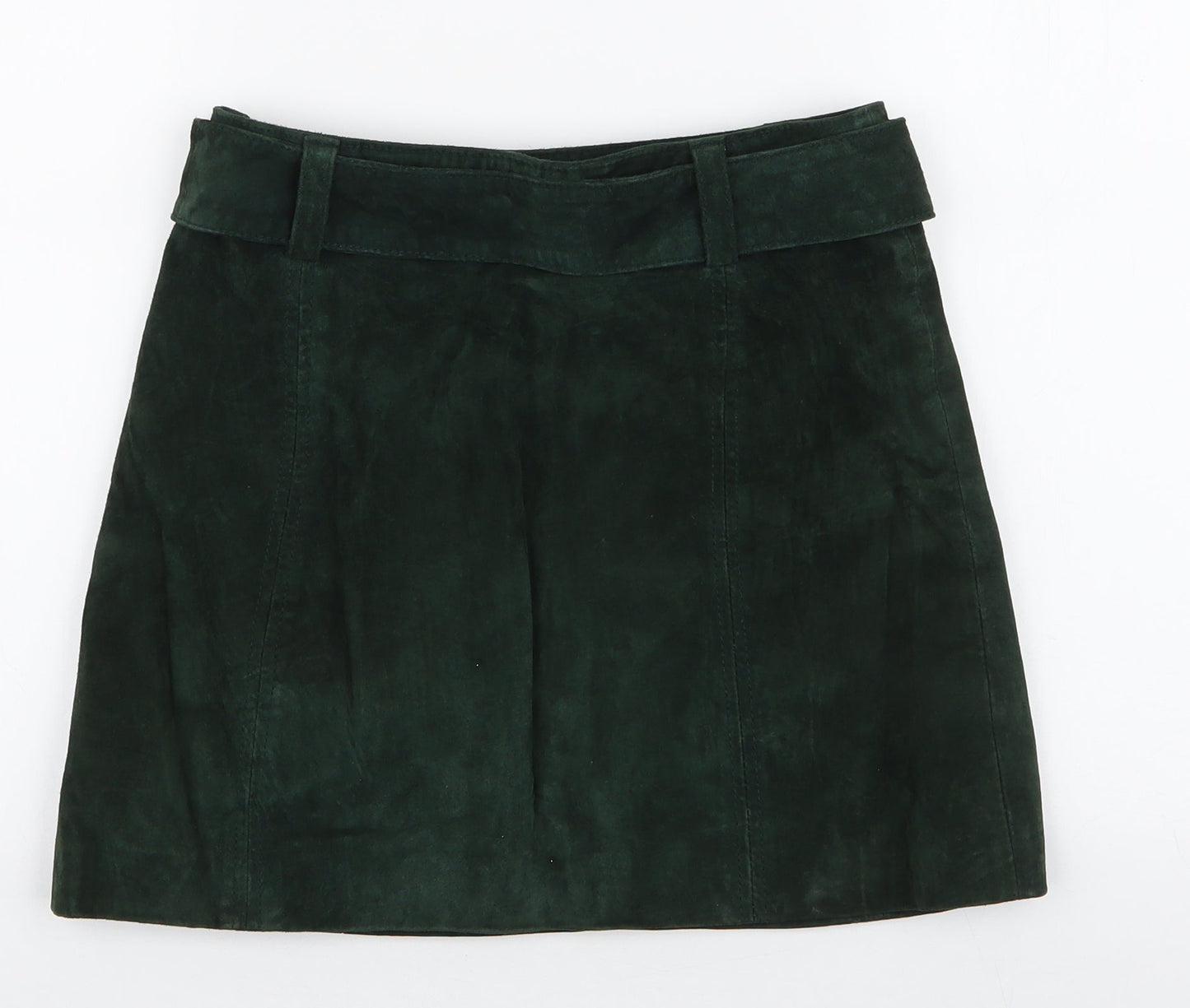 Zara Womens Green  Polyester A-Line Skirt Size XS   Zip