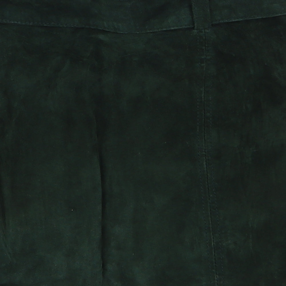Zara Womens Green  Polyester A-Line Skirt Size XS   Zip