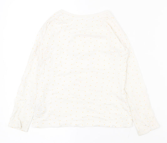 Dunnes Stores Girls White Spotted 100% Cotton Pullover T-Shirt Size 5 Years Round Neck Pullover