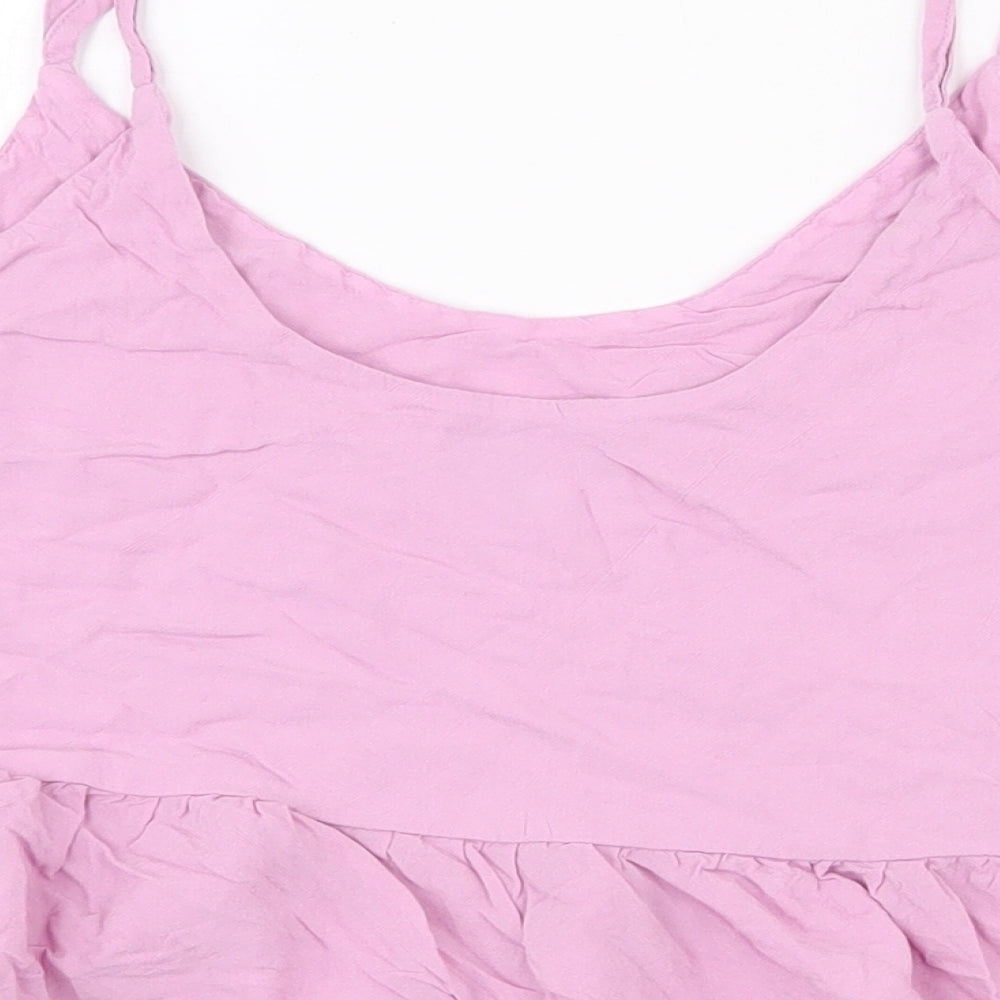 Topshop Womens Purple  Polyester Camisole Tank Size 10 Scoop Neck - Croppped