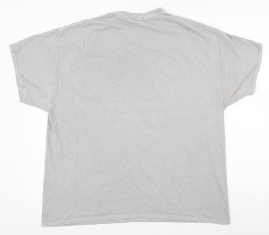 New Look  Mens Grey Houndstooth Polyester  T-Shirt Size M Round Neck