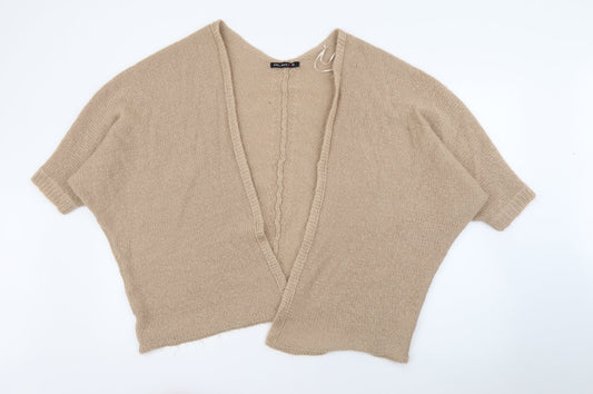 Select Womens Beige V-Neck  Acrylic Cardigan Jumper Size 14