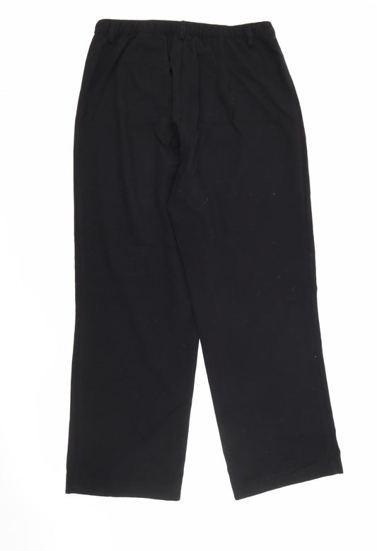 Darmart Womens Black  Polyester Trousers  Size 14 L26 in Regular Button