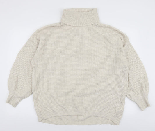JD Williams Womens Ivory Roll Neck  Polyamide Pullover Jumper Size 20