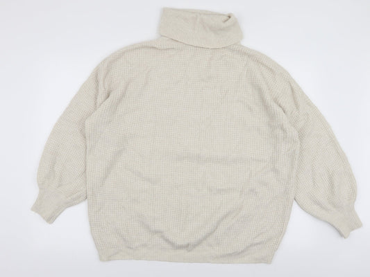JD Williams Womens Ivory Roll Neck  Polyamide Pullover Jumper Size 20