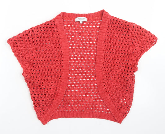 mamas & papas Womens Red Round Neck  Cotton Shrug Jumper Size M