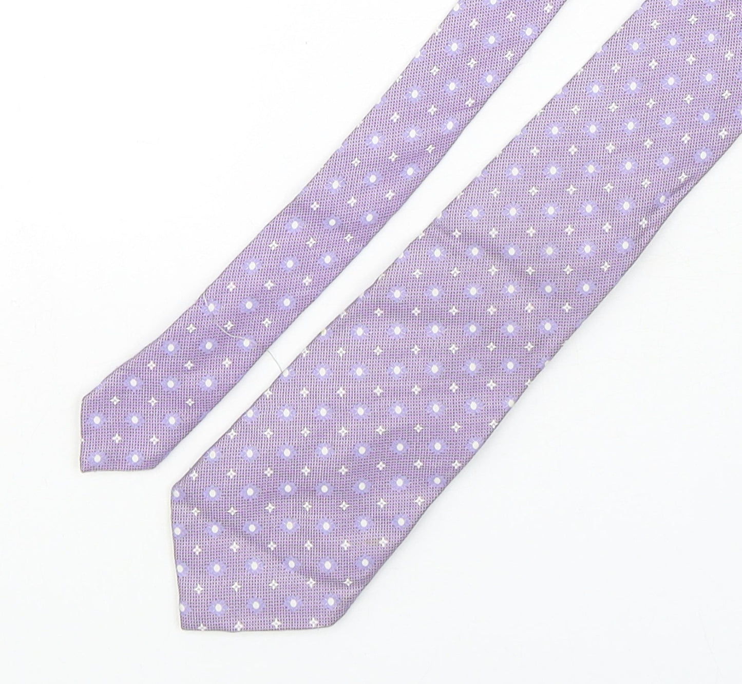 Cafe Coton  Mens Purple Geometric Silk Pointed Tie One Size