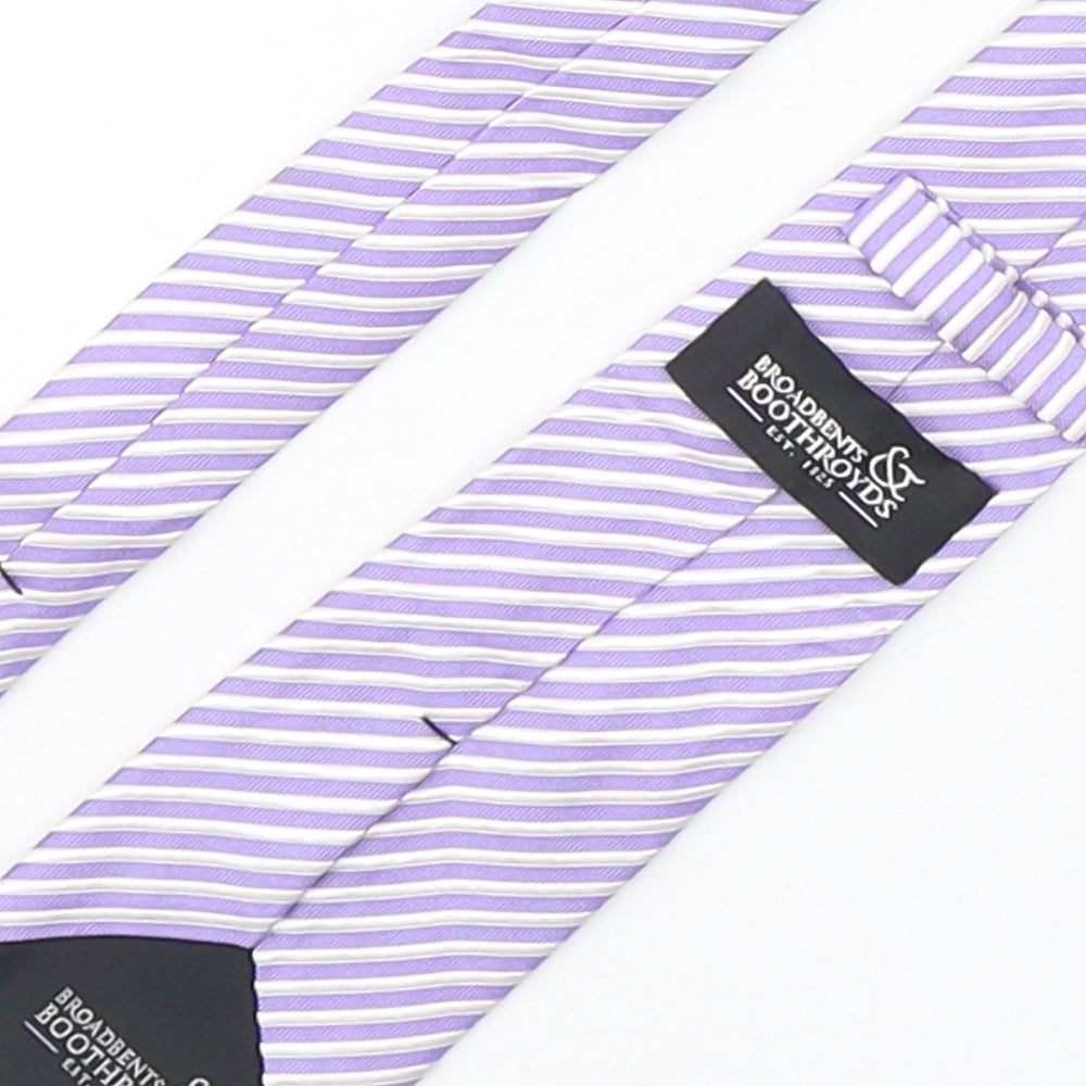 Broadbent & Boothroyds  Mens Multicoloured Striped Silk Pointed Tie One Size
