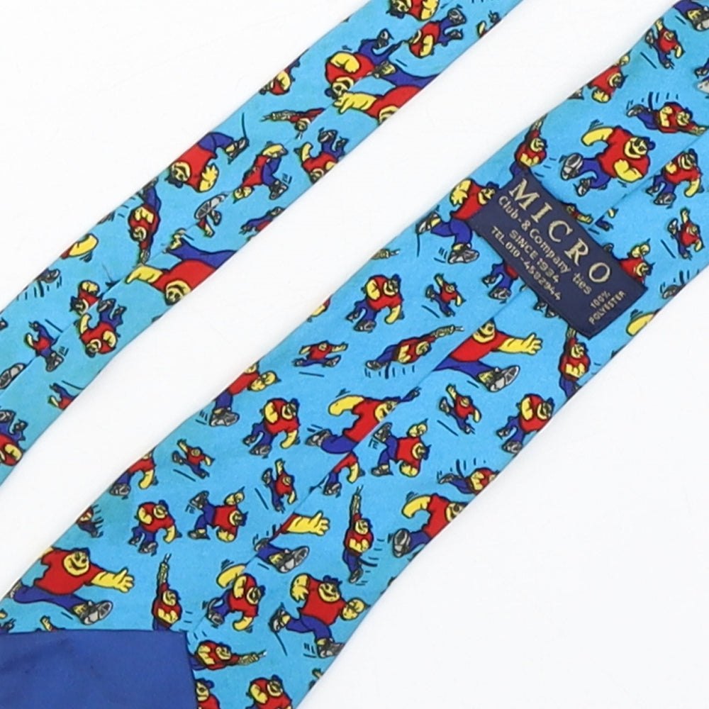 Micro  Mens Multicoloured Geometric Polyester Pointed Tie One Size