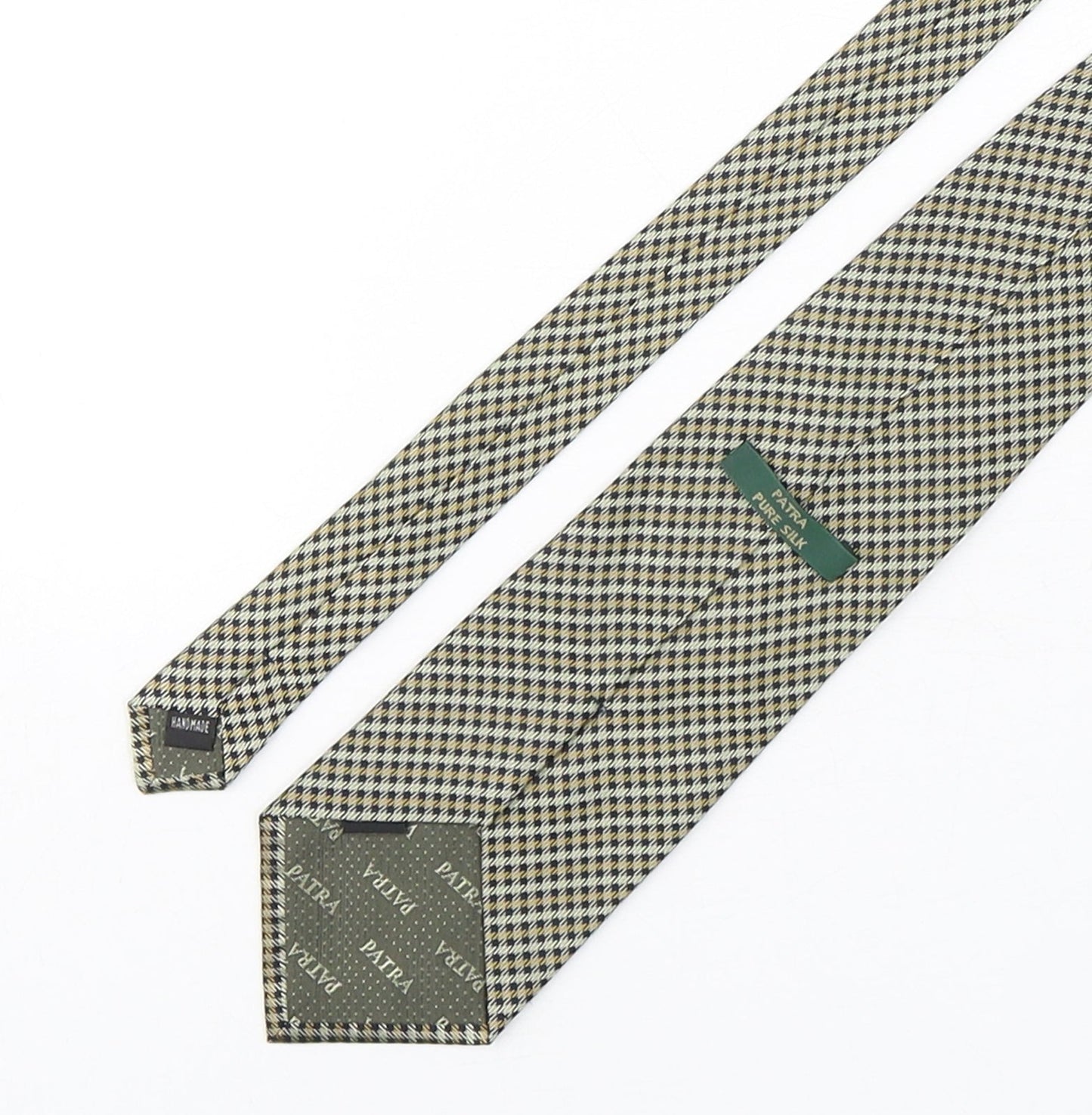 Patra Mens Multicoloured Houndstooth Silk Pointed Tie One Size
