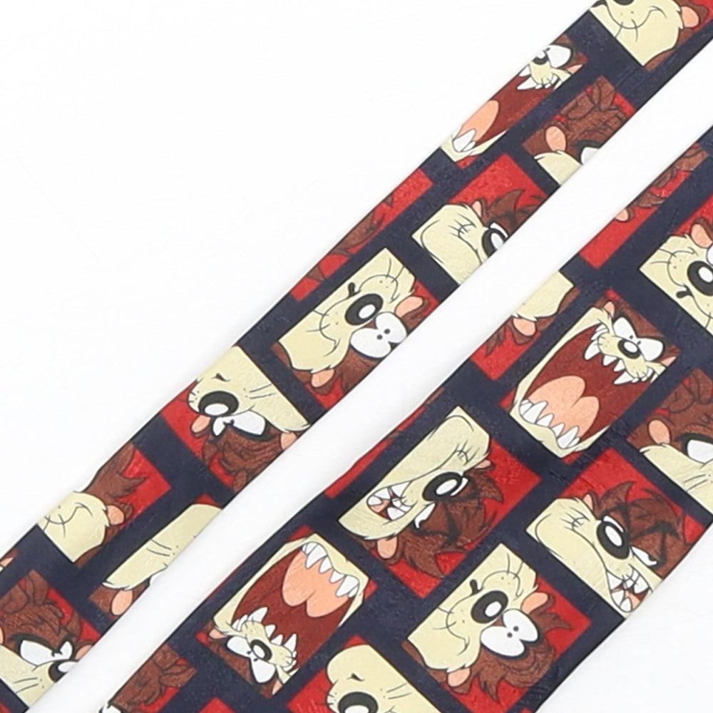 Marks and Spencer Mens Multicoloured Geometric Polyester Pointed Tie One Size - Tasmanian Devil