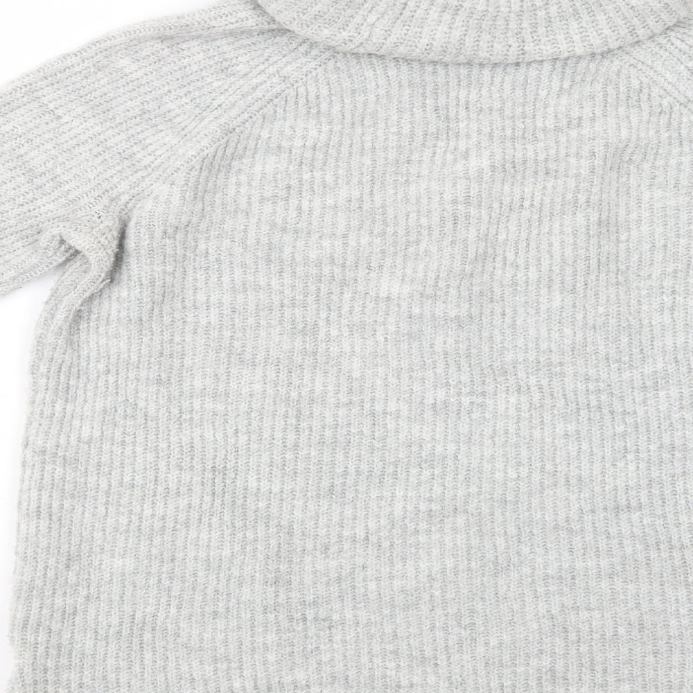 Hollister Womens Grey Roll Neck  Acrylic Pullover Jumper Size S