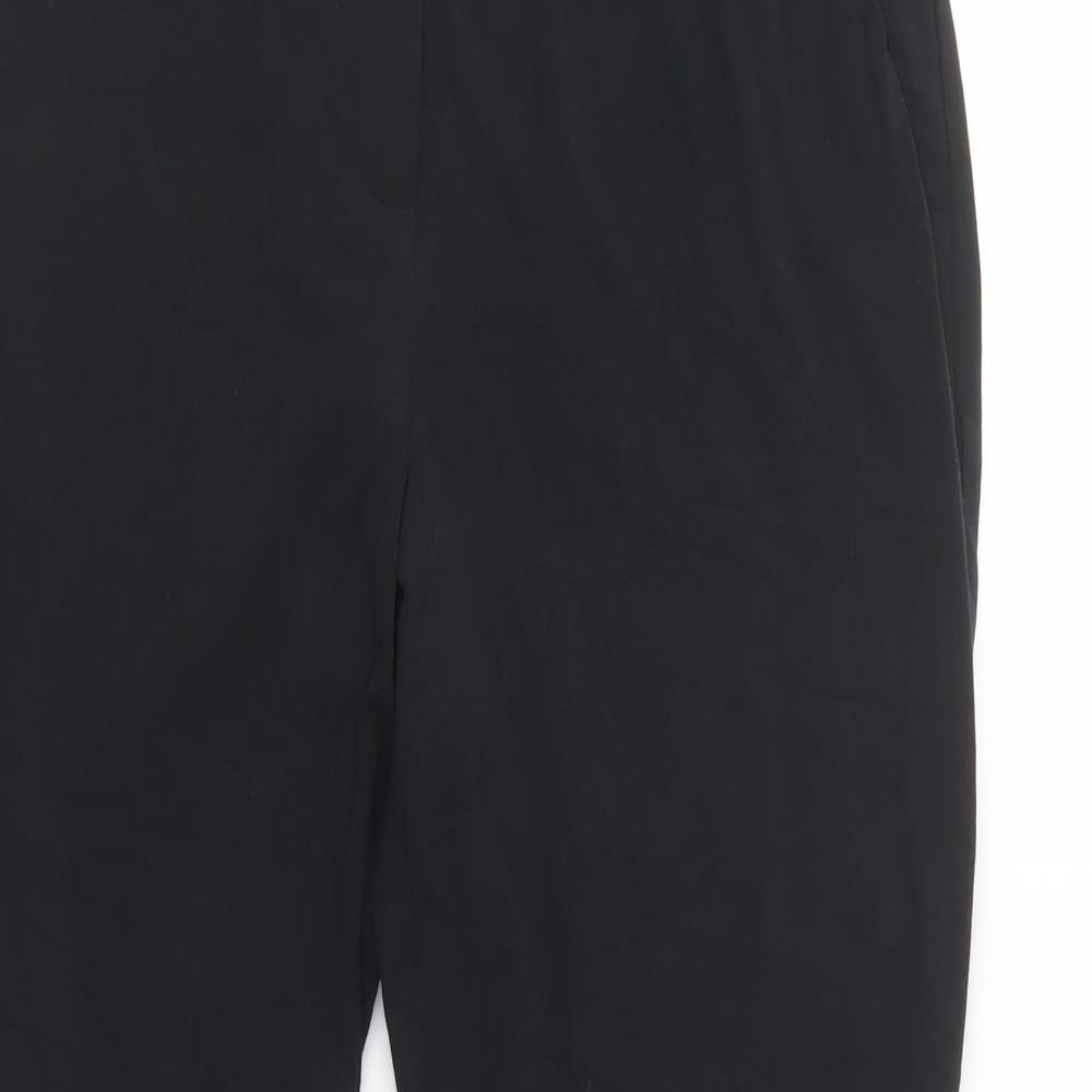 Marks and Spencer Womens Black  Viscose Dress Pants Trousers Size 12 L31 in Regular Button