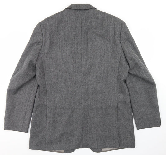 Preworn Mens Grey  Polyester Jacket Blazer Size 40