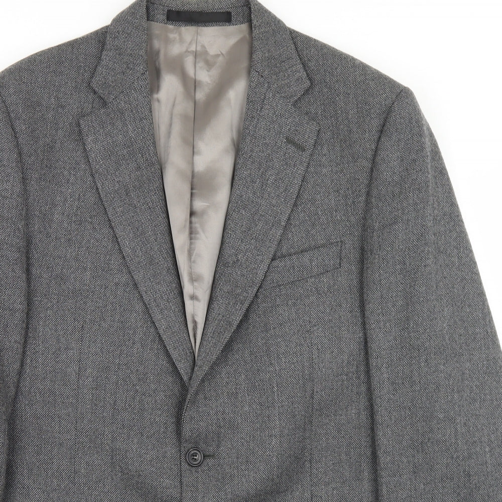 Preworn Mens Grey  Polyester Jacket Blazer Size 40