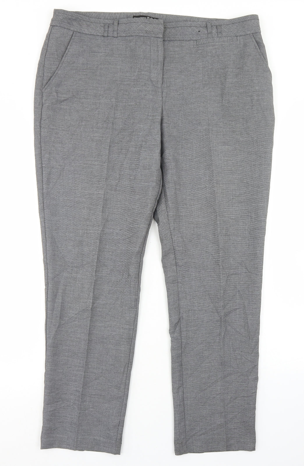 Atmosphere Womens Grey  Polyester Dress Pants Trousers Size 16 L28 in Regular Hook & Eye