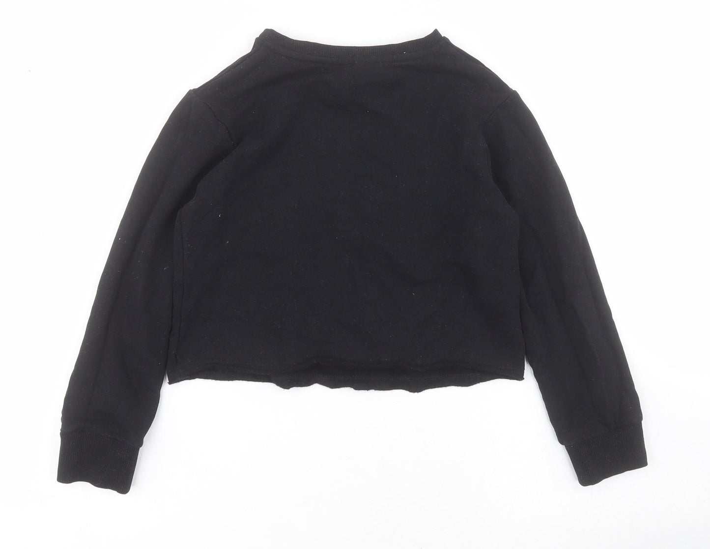 George Girls Black  Cotton Pullover Hoodie Size 7-8 Years  Pullover - Cropped