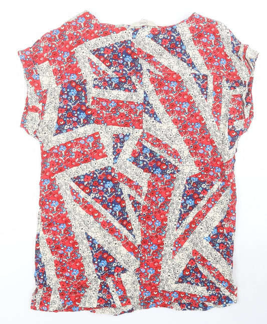NEXT Womens Multicoloured Floral Viscose Basic Blouse Size 6 Round Neck - Jubilee