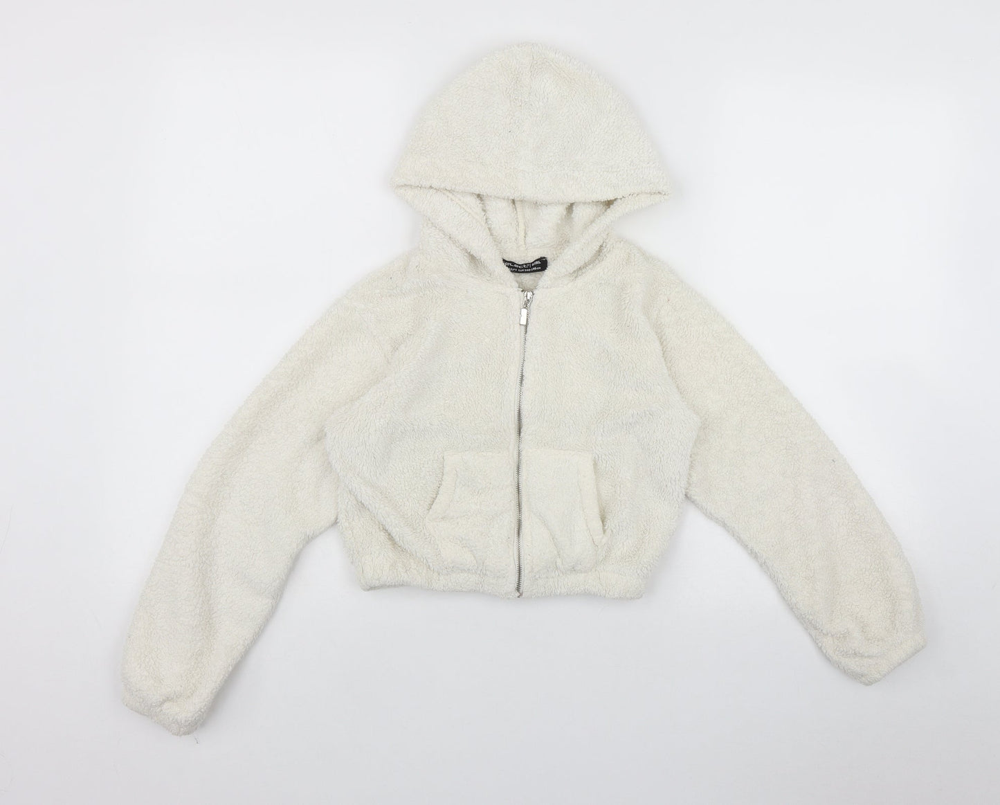 Select Girls Ivory  Polyester Full Zip Hoodie Size 10-11 Years  Zip