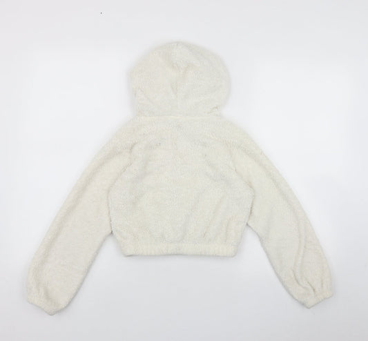 Select Girls Ivory  Polyester Full Zip Hoodie Size 10-11 Years  Zip