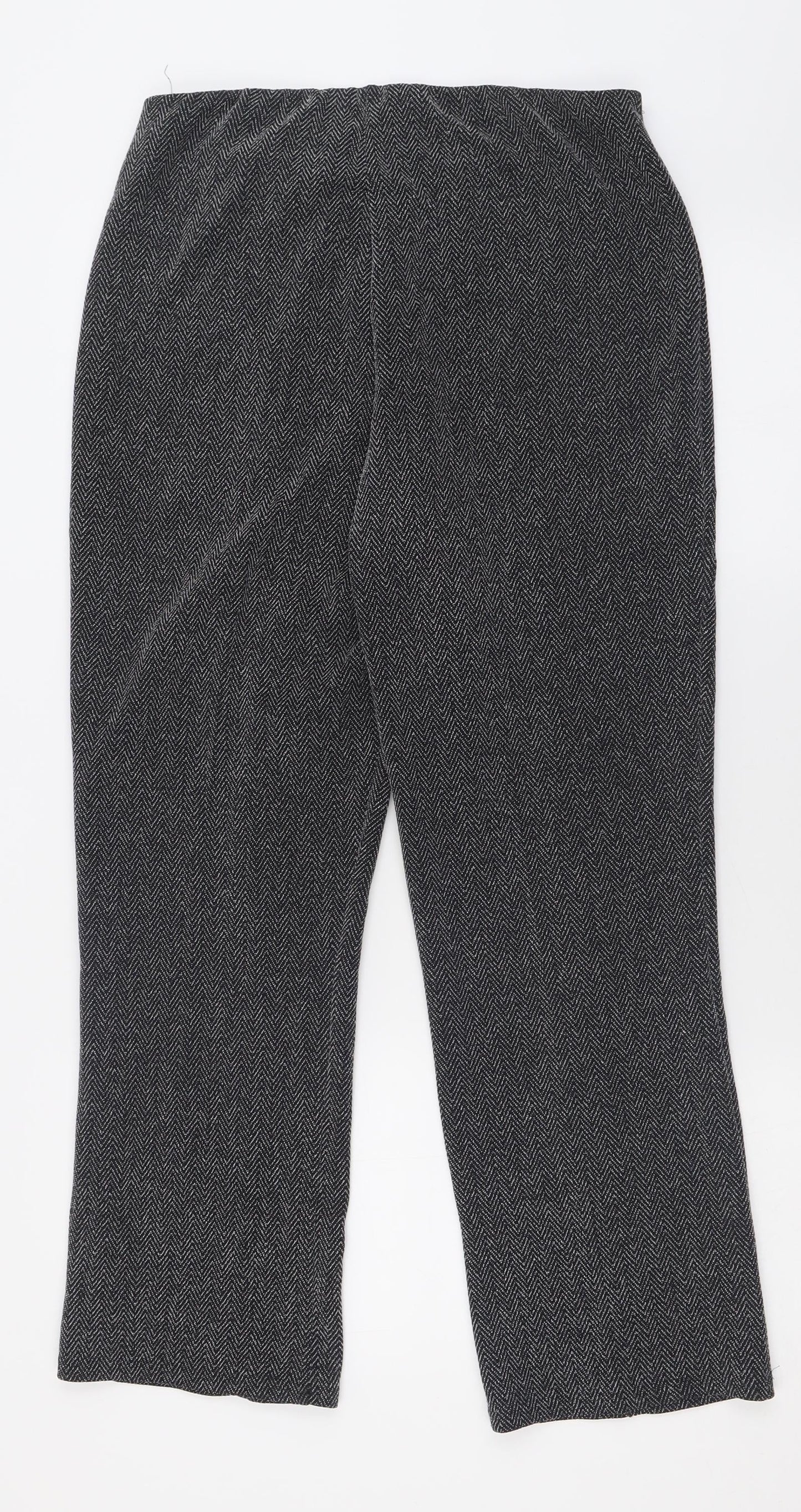 bonmarch Womens Grey Geometric Polyester Trousers  Size 12 L29 in Regular