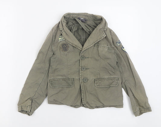 H&M Boys Green   Basic Jacket Jacket Size 6 Years  Button