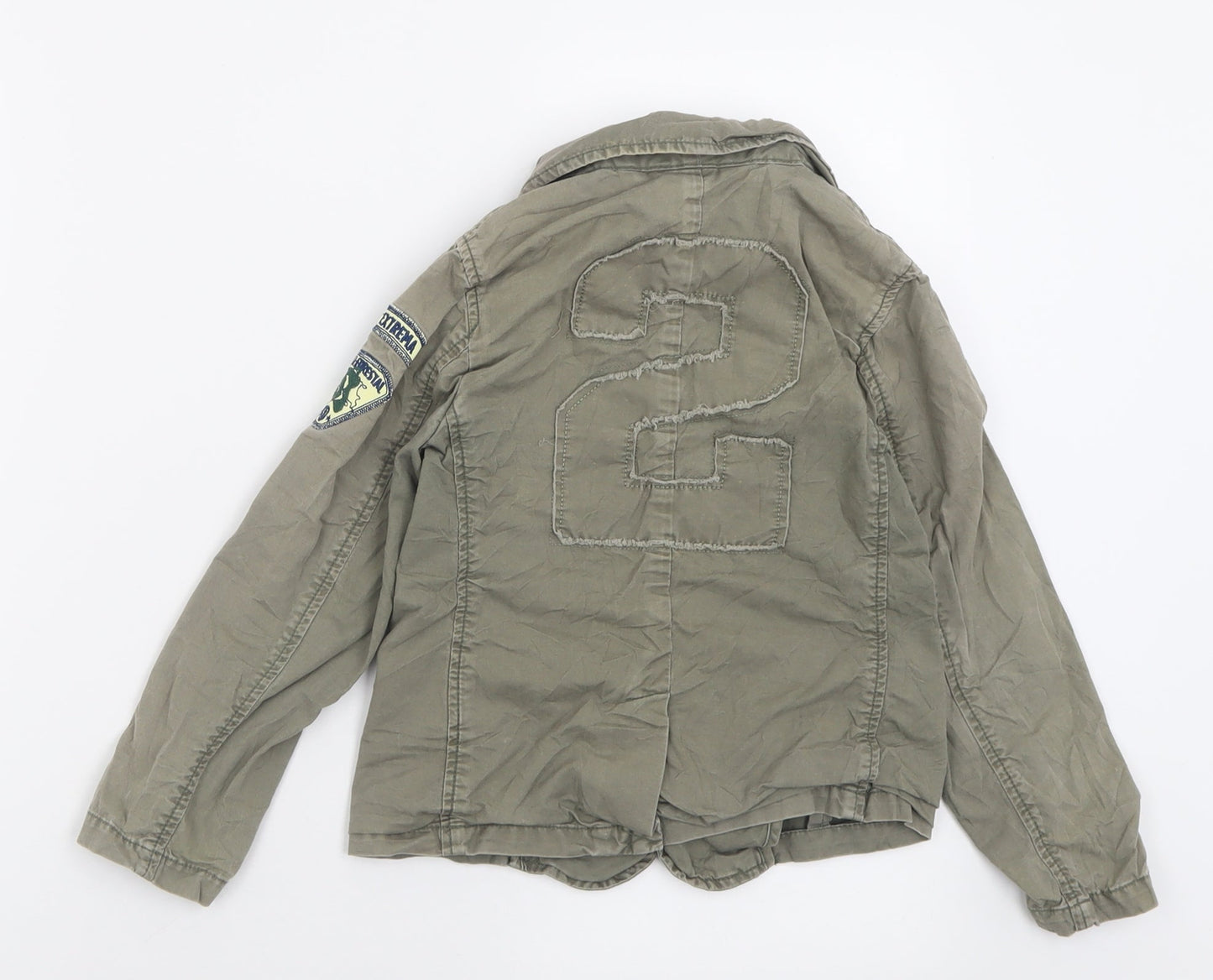 H&M Boys Green   Basic Jacket Jacket Size 6 Years  Button