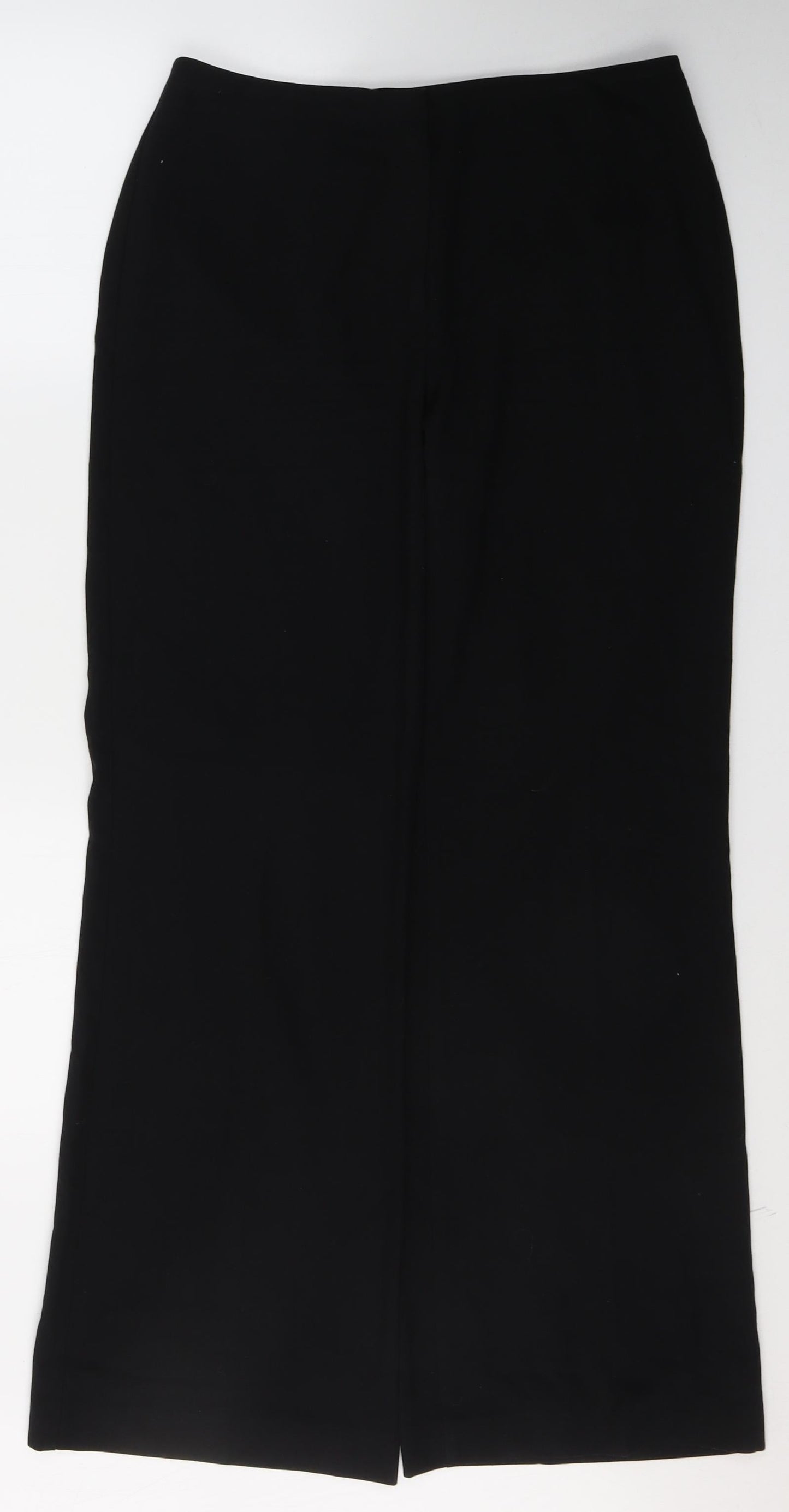 Marks and Spencer Womens Black  Polyester Trousers  Size 12 L30 in Regular Buckle