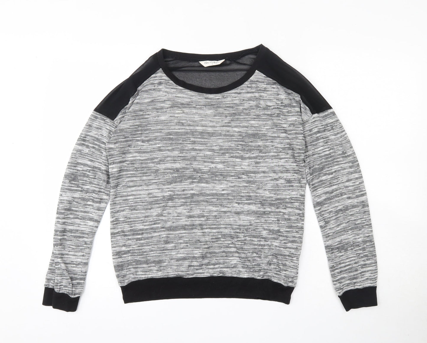 Miss Selfridge Womens Grey Round Neck  Viscose Pullover Jumper Size 8