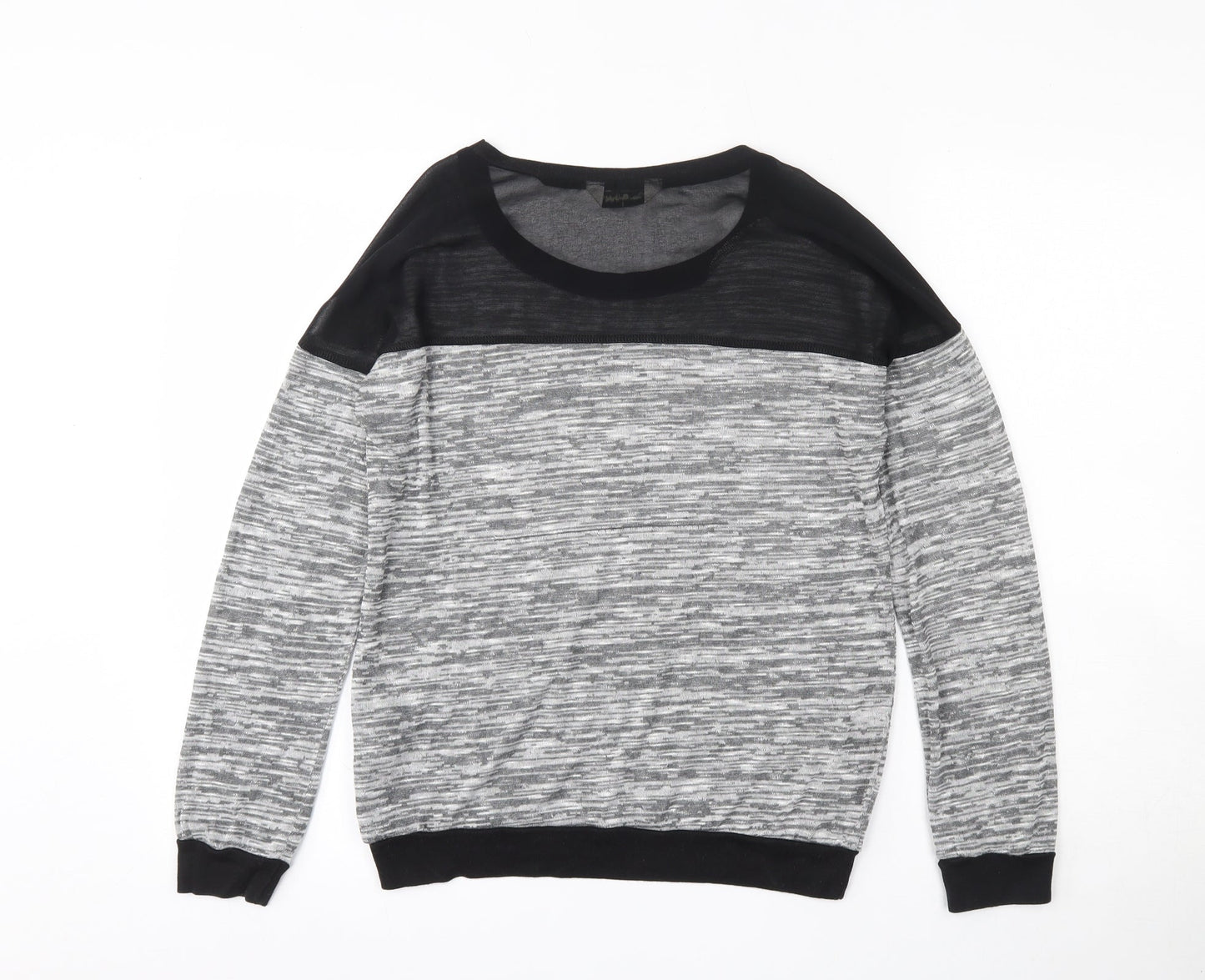 Miss Selfridge Womens Grey Round Neck  Viscose Pullover Jumper Size 8