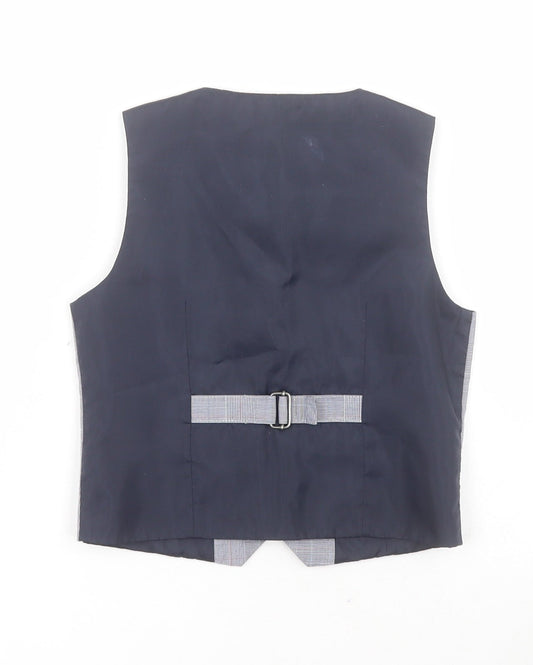 NEXT Boys Blue Check  Jacket Snowsuit Size 2-3 Years  Button