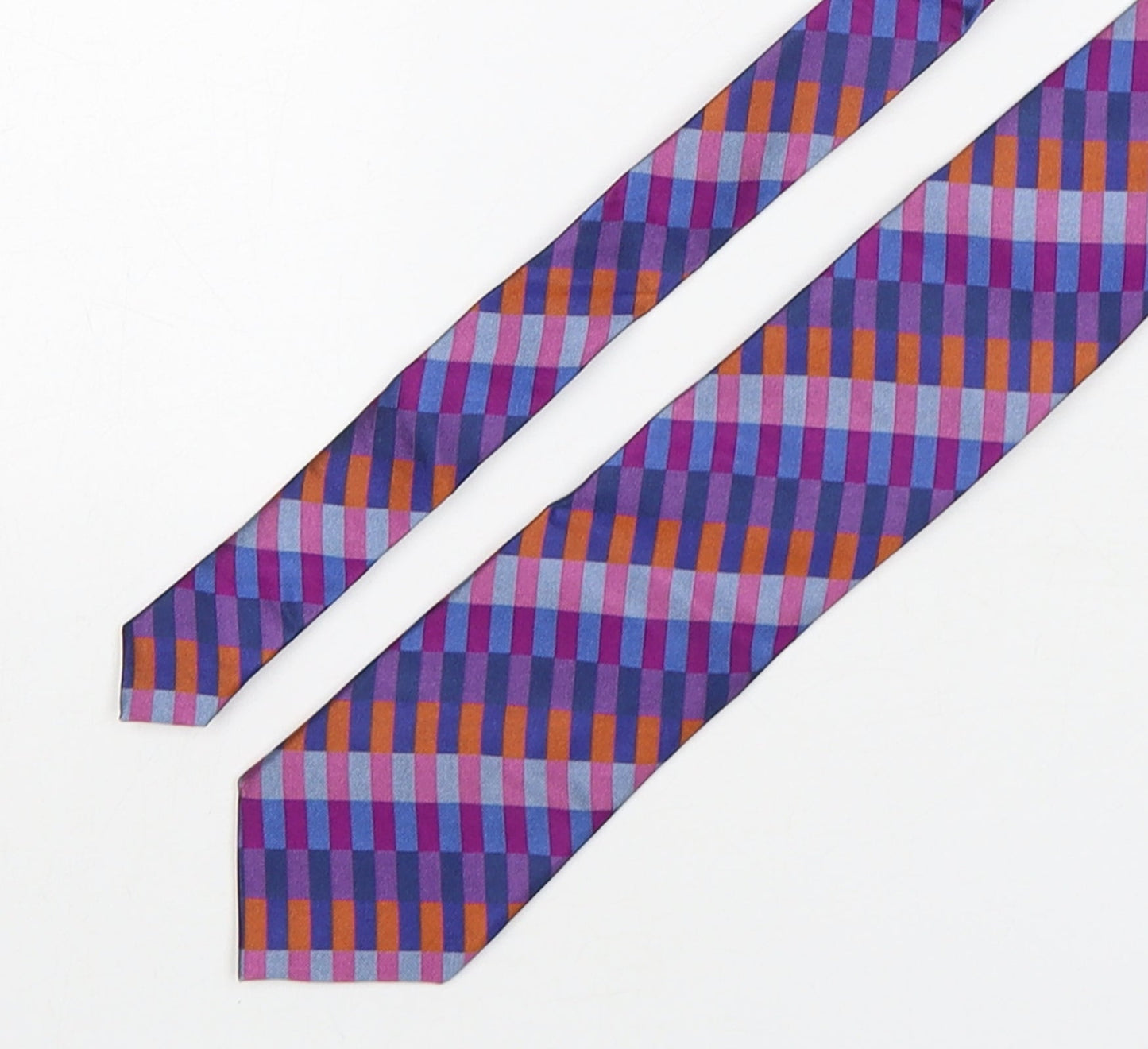 alexandre of england Mens Multicoloured Striped Silk Pointed Tie One Size