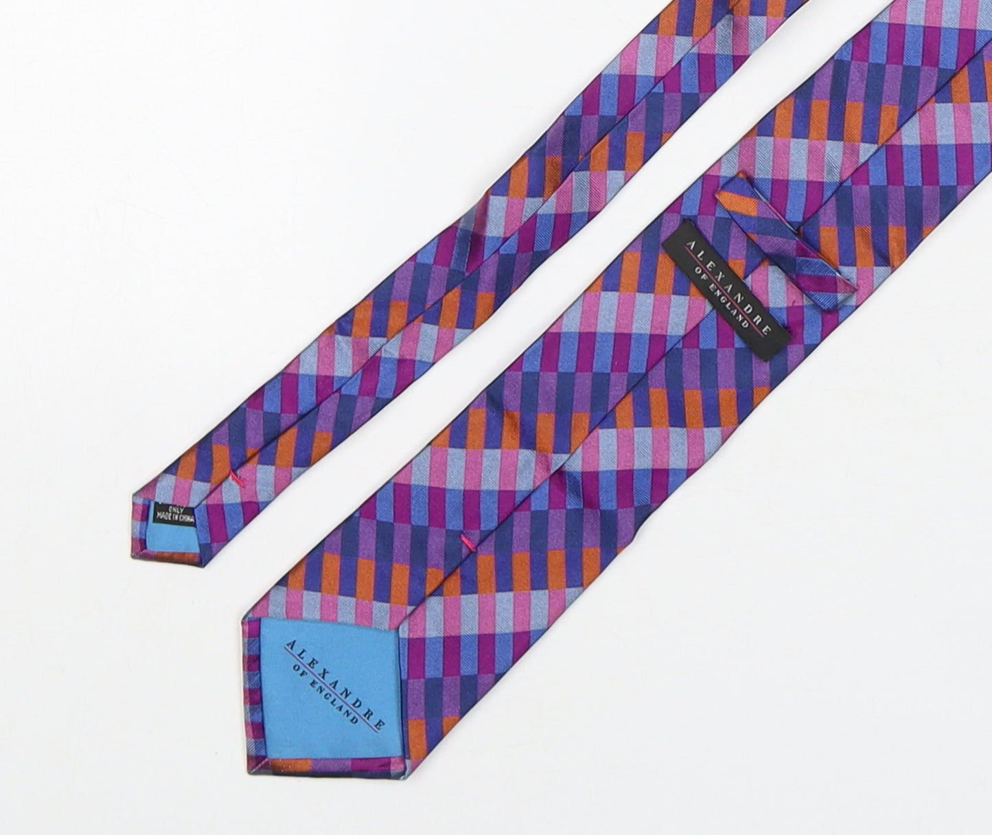 alexandre of england Mens Multicoloured Striped Silk Pointed Tie One Size
