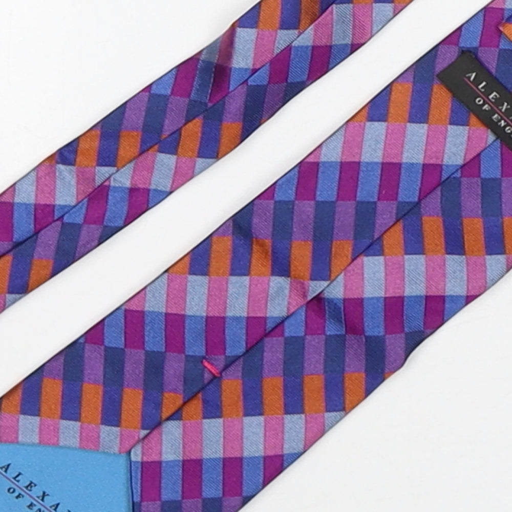 alexandre of england Mens Multicoloured Striped Silk Pointed Tie One Size