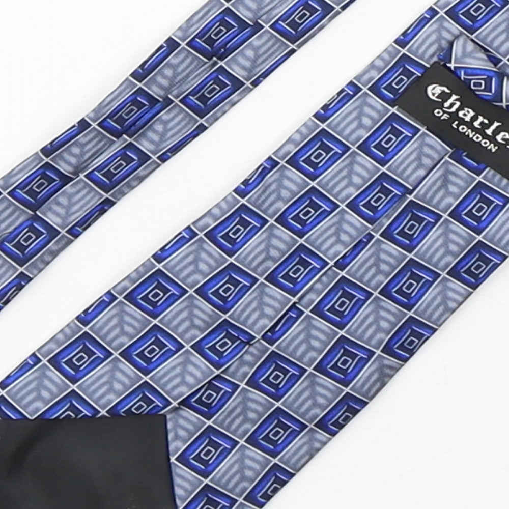 Charles  Mens Multicoloured Plaids & Checks Silk Pointed Tie One Size