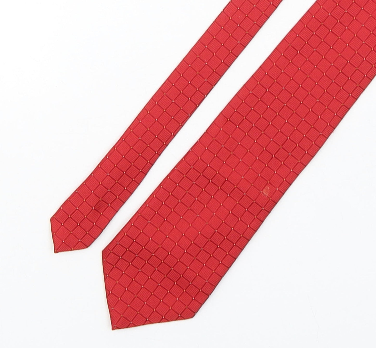 Marks and Spencer Mens Red Plaids & Checks Polyester Pointed Tie One Size