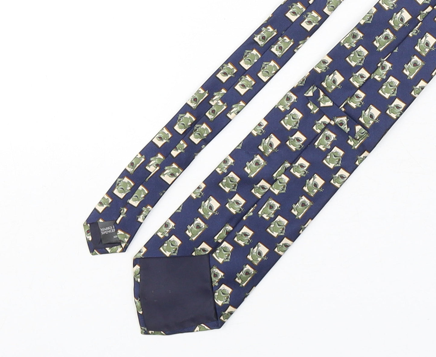 Marks and Spencer Mens Multicoloured Geometric Silk Pointed Tie One Size