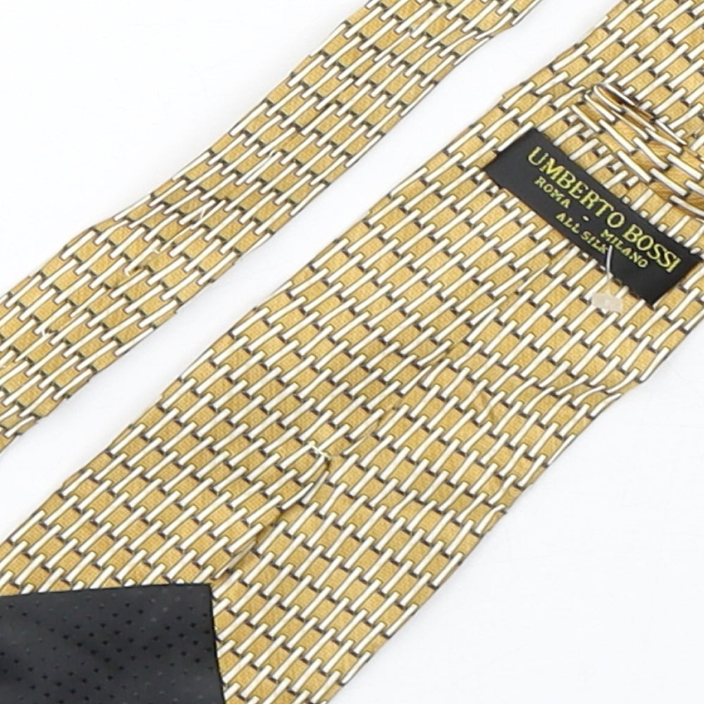 Umberto Bossi Mens Multicoloured Geometric Silk Pointed Tie One Size