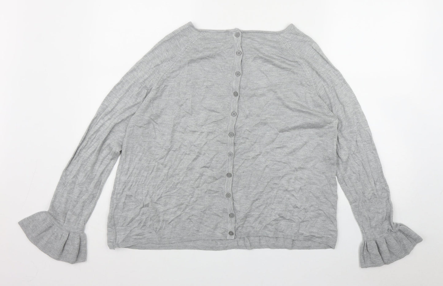 Marks and Spencer Womens Grey Round Neck  Acrylic Pullover Jumper Size 18