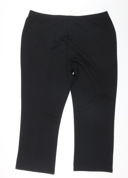 Classics Womens Black  Polyester Trousers  Size 28 L29 in Regular