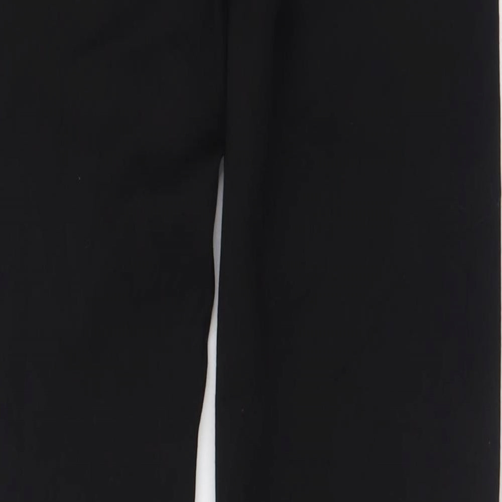 Paris Womens Black  Polyester Trousers  Size 28 L33 in Regular Button