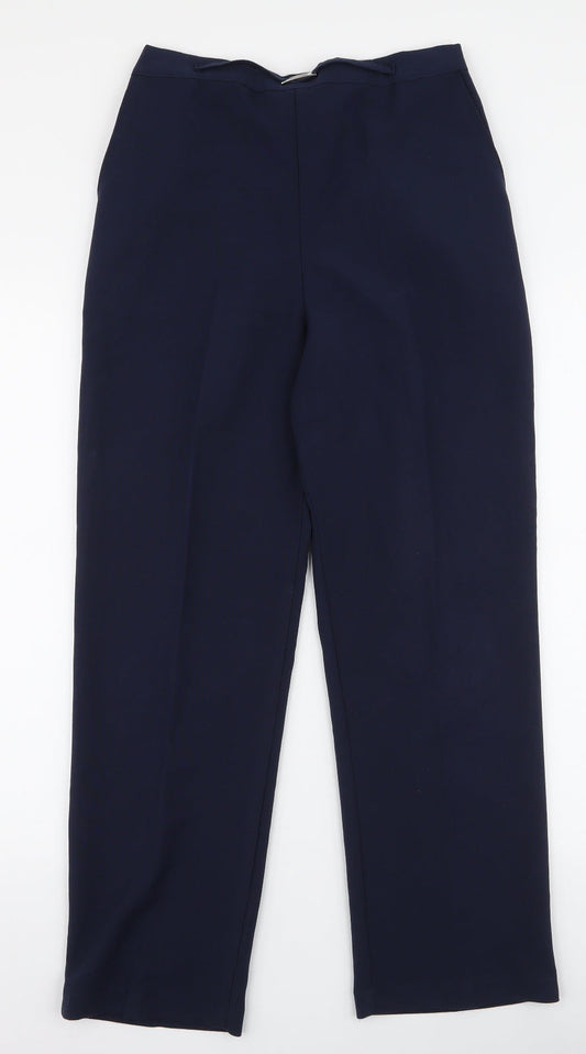 Preworn Womens Blue  Polyester Trousers  Size 14 L26 in Slim