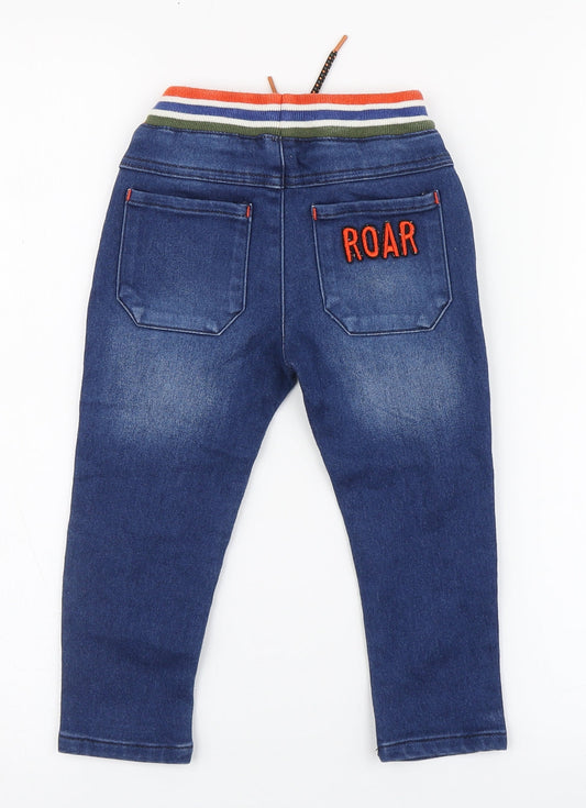 NEXT Boys Blue  Cotton Jogger Jeans Size 24 Months  Pullover - Tiger