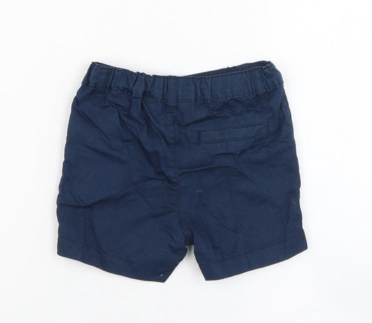 Primark Boys Blue  Cotton Cropped Trousers Size 9-12 Months  Button