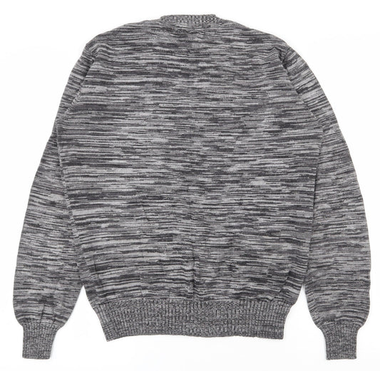 folded&hung Womens Grey V-Neck  Polyester Pullover Jumper Size M