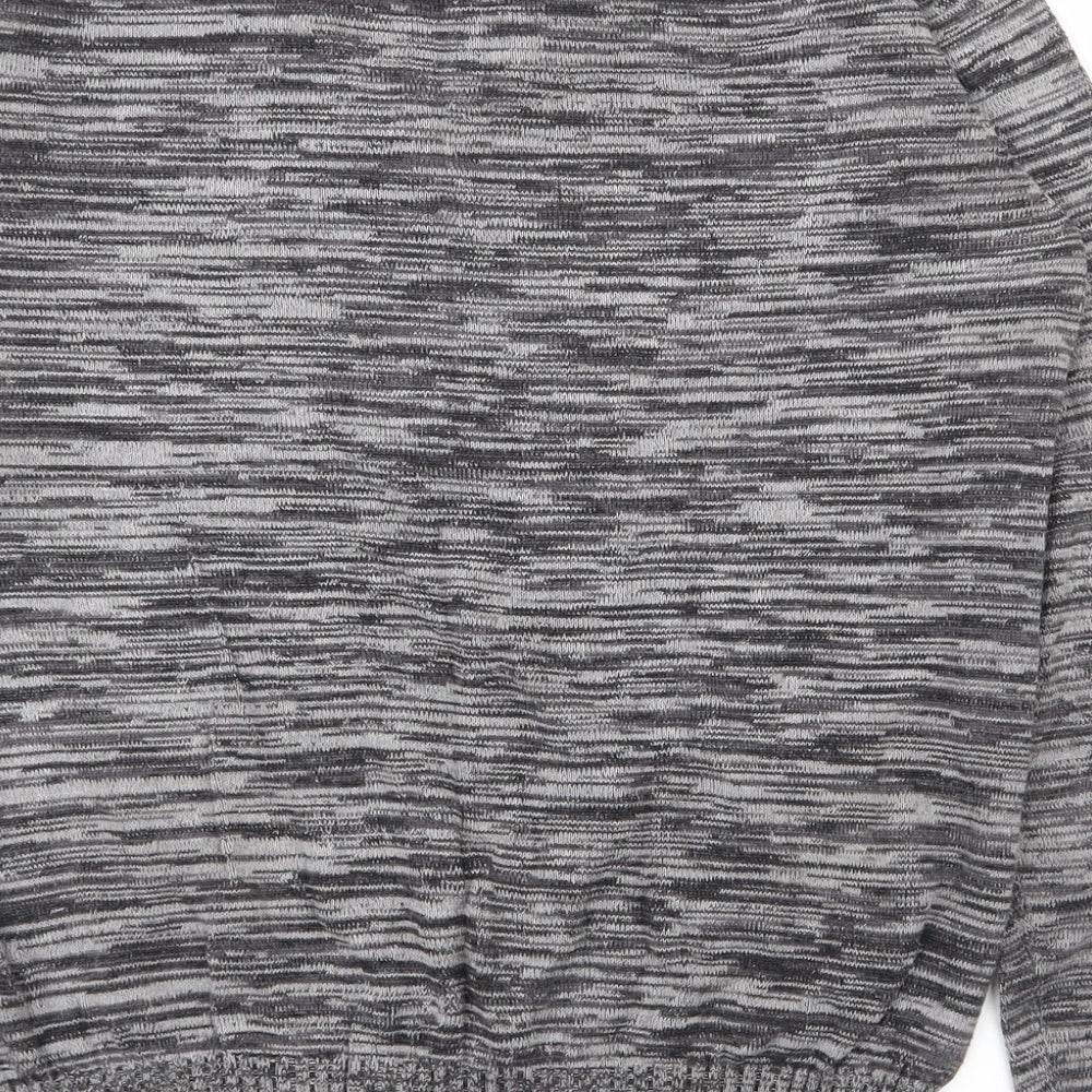 folded&hung Womens Grey V-Neck  Polyester Pullover Jumper Size M