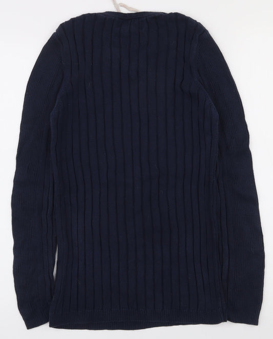 River Island Womens Blue Round Neck  100% Cotton Pullover Jumper Size M