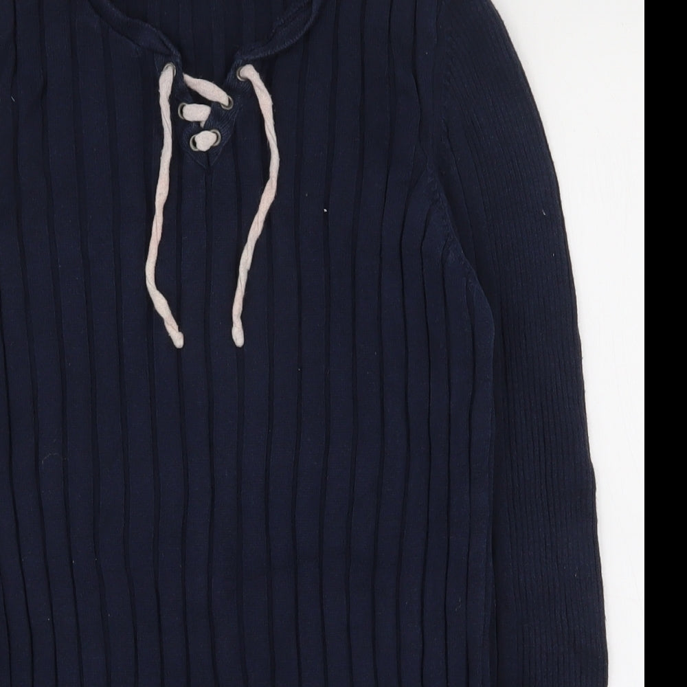 River Island Womens Blue Round Neck  100% Cotton Pullover Jumper Size M